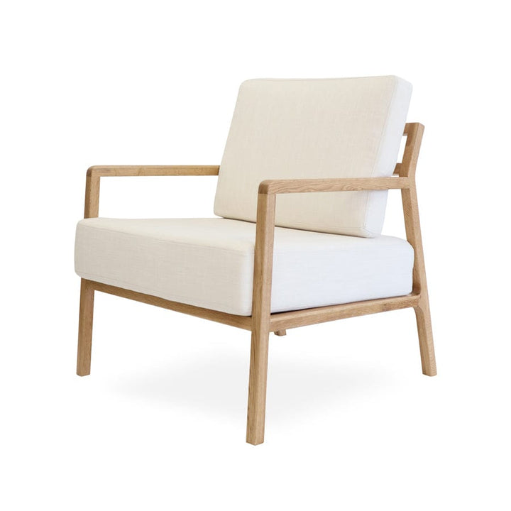 Stanford Oak Arm Chair Linen White By Black Mango