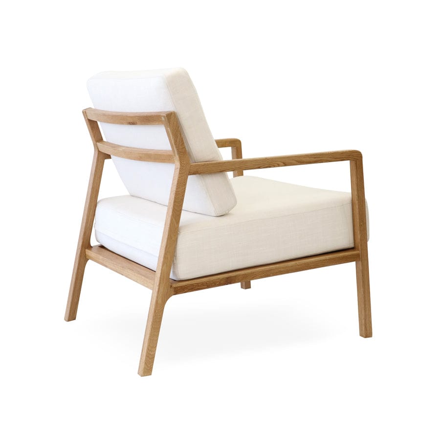 Stanford Oak Arm Chair Linen White By Black Mango