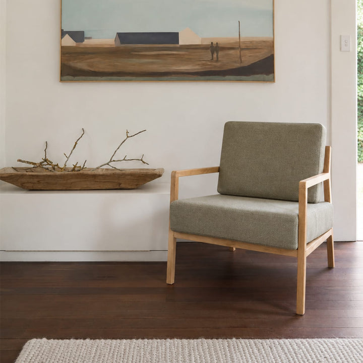 Stanford Oak Arm Chair Olive By Black Mango Interiors
