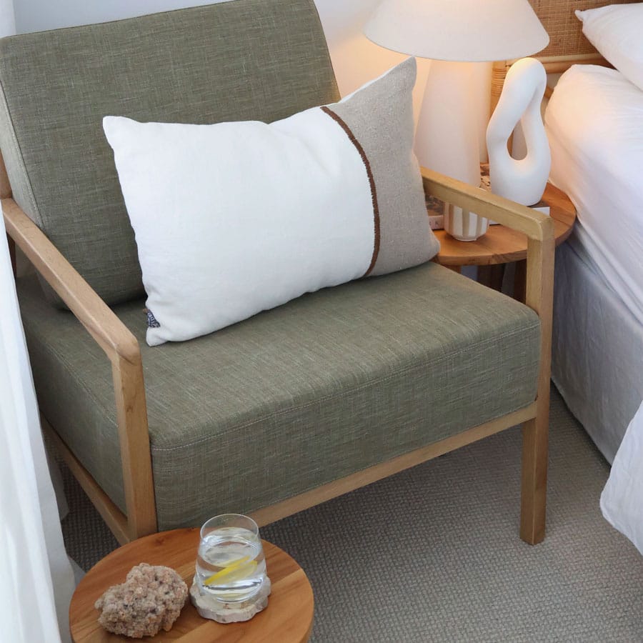 Stanford Oak Arm Chair Olive By Black Mango Interiors
