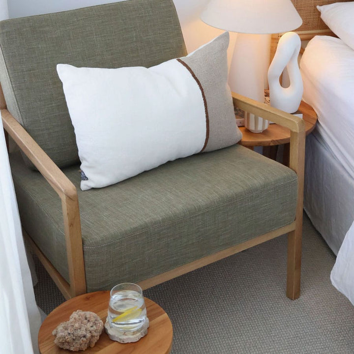 Stanford Oak Arm Chair Olive By Black Mango Interiors