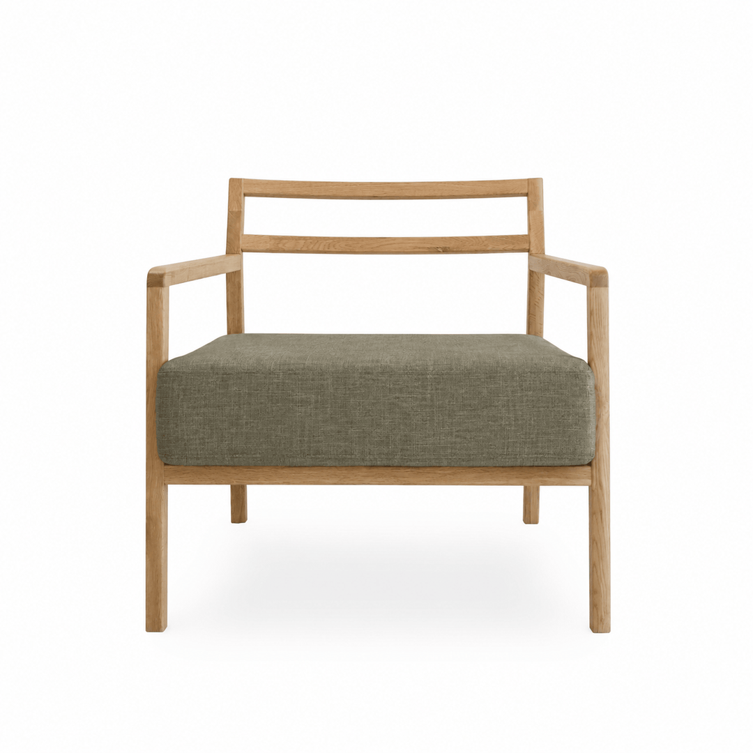 Stanford Oak Arm Chair Olive By Black Mango Interiors