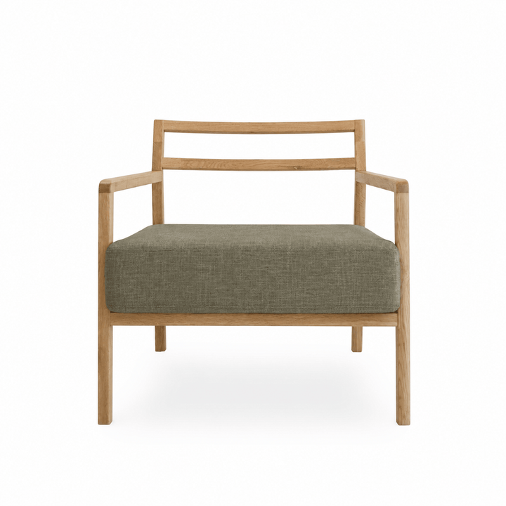 Stanford Oak Arm Chair Olive By Black Mango Interiors