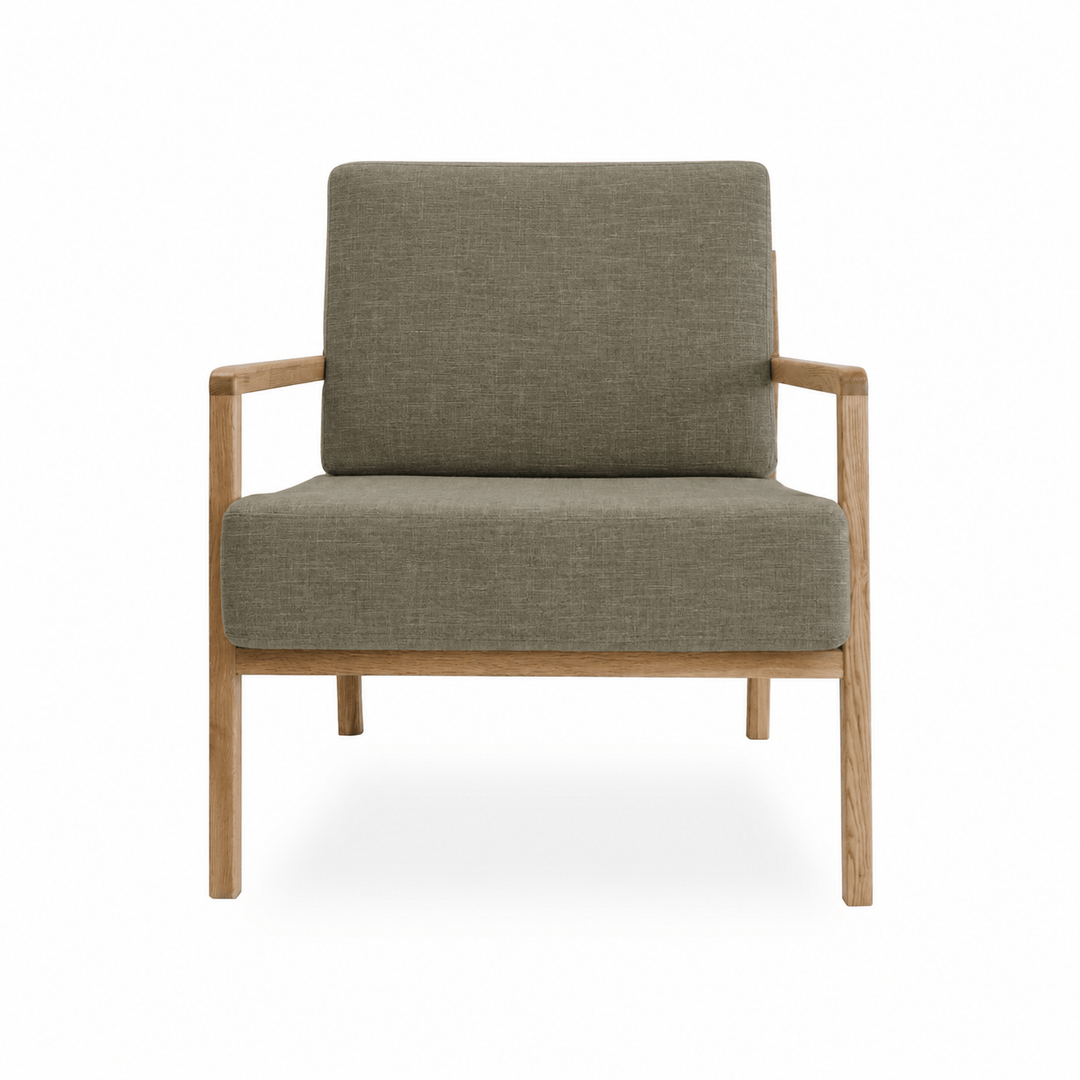 Stanford Oak Arm Chair Olive By Black Mango Interiors