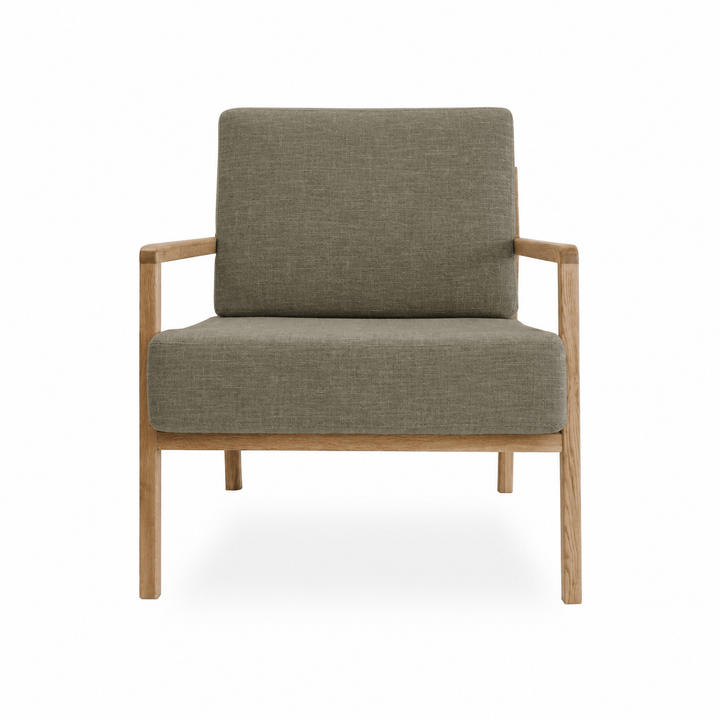 Stanford Oak Arm Chair Olive By Black Mango Interiors