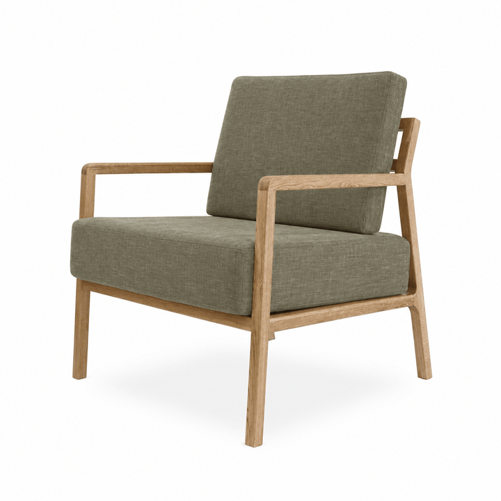Stanford Oak Arm Chair Olive By Black Mango Interiors