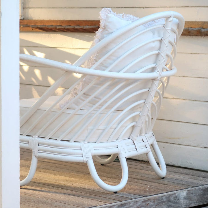 Sundae Rattan Lounge Chair White By Black Mango