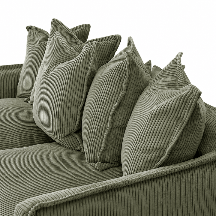 The Cloud 2 Seater Sofa with Eucalyptus Corduroy Slipcover By Black Mango Interiors