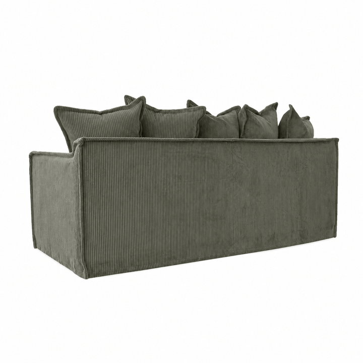 The Cloud 2 Seater Sofa with Eucalyptus Corduroy Slipcover By Black Mango Interiors