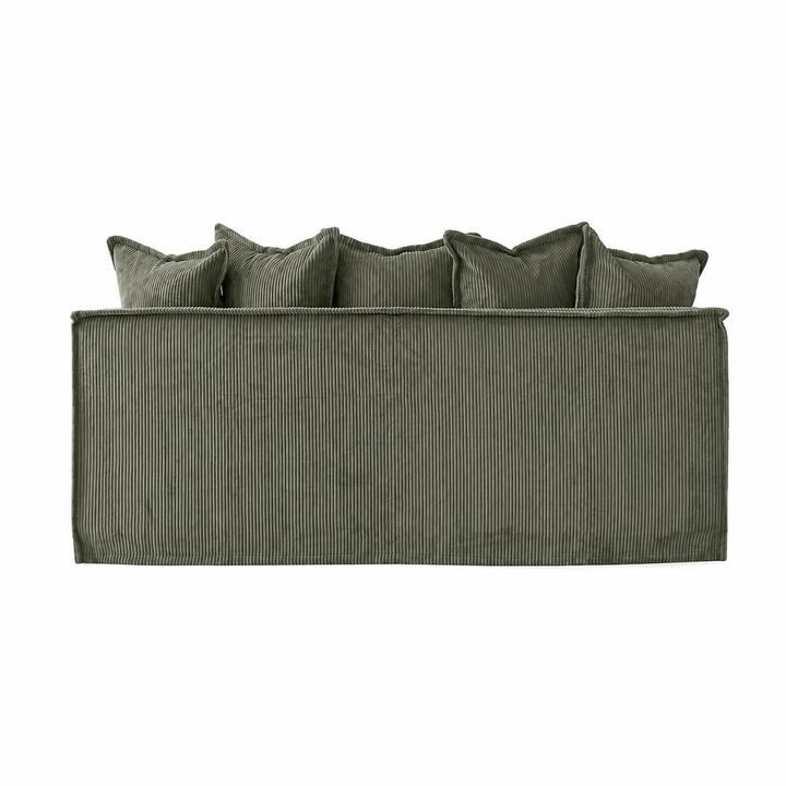 The Cloud 2 Seater Sofa with Eucalyptus Corduroy Slipcover By Black Mango Interiors