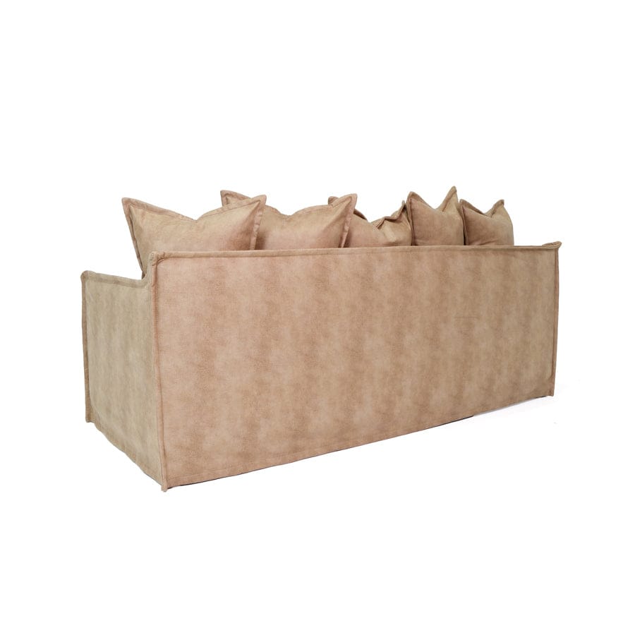 The Cloud 2 Seater Sofa with Fawn Leatherette Slipcover By Black Mango Interiors