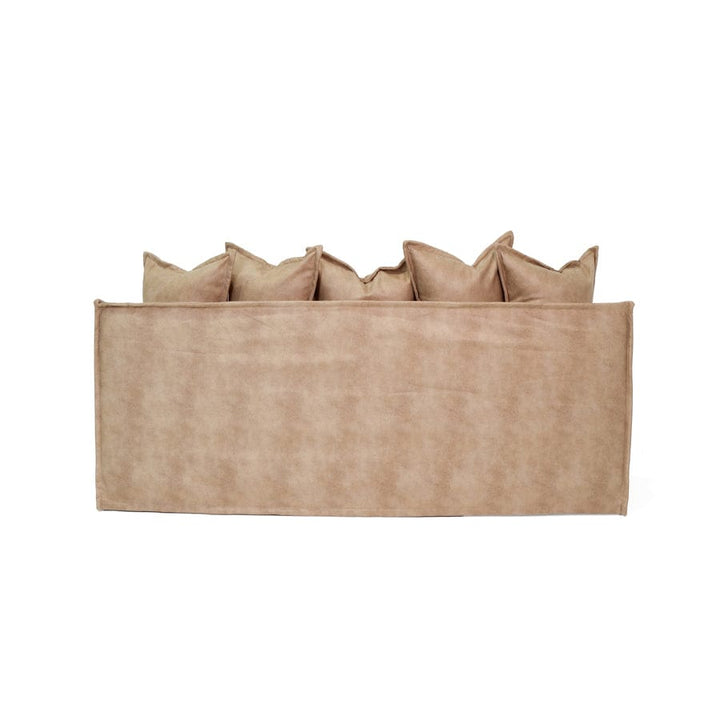 The Cloud 2 Seater Sofa with Fawn Leatherette Slipcover By Black Mango Interiors
