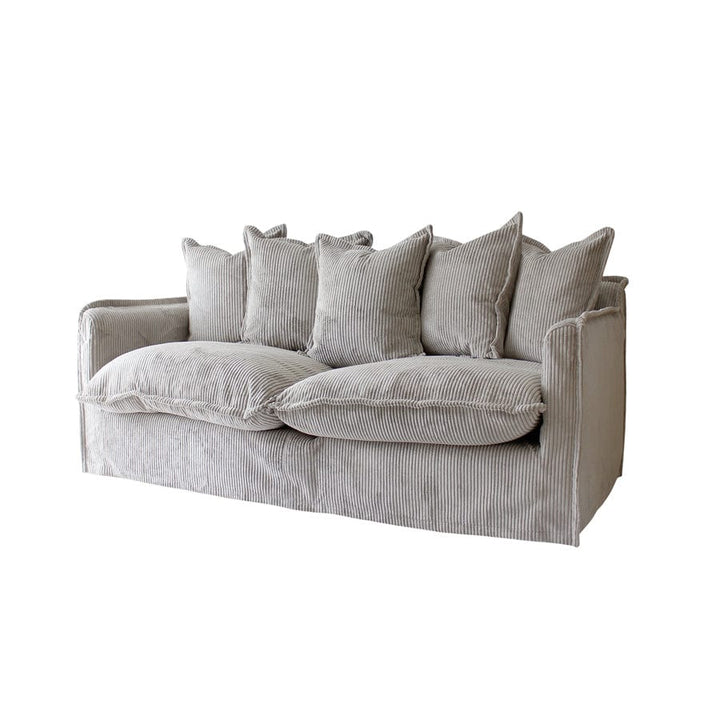 The Cloud 2 Seater Sofa with Mist Corduroy Slipcover By Black Mango