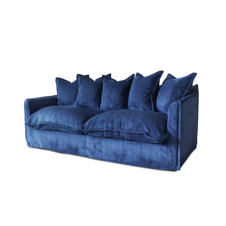 The Cloud 2 Seater Sofa with Navy Slipcover By Black Mango