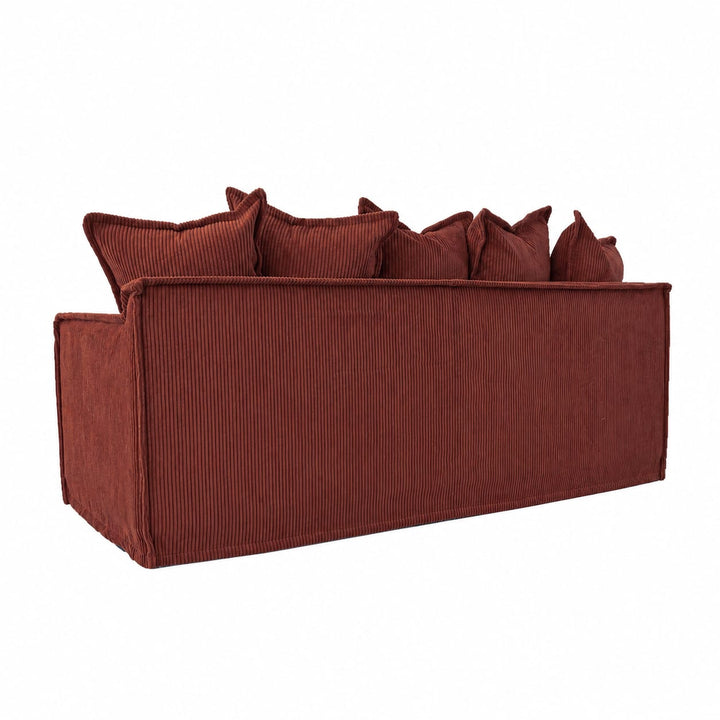The Cloud 2 Seater Sofa with Rust Corduroy Slipcover By Black Mango Interiors