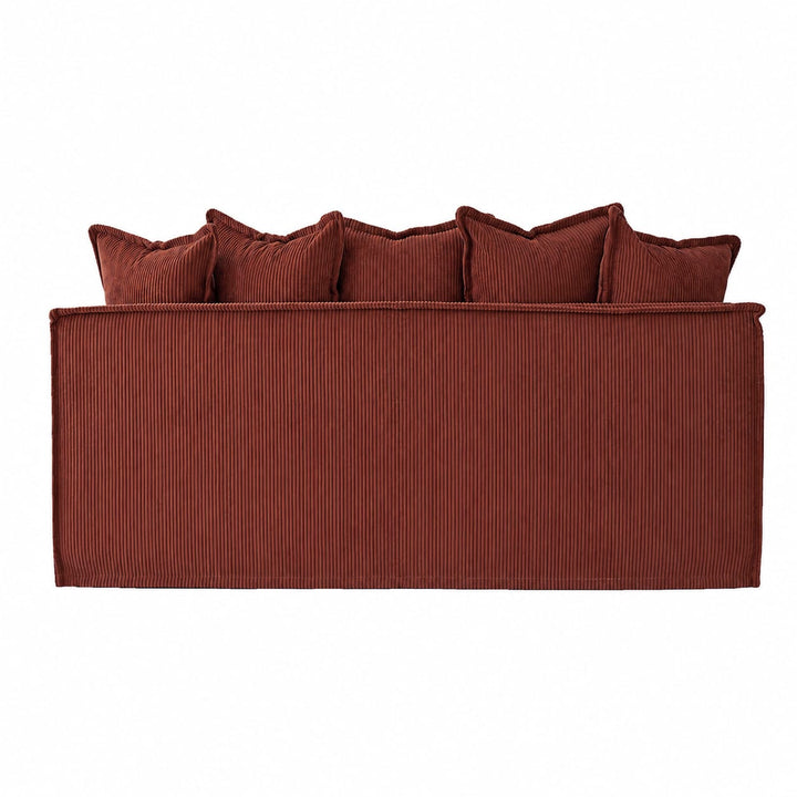 The Cloud 2 Seater Sofa with Rust Corduroy Slipcover By Black Mango Interiors