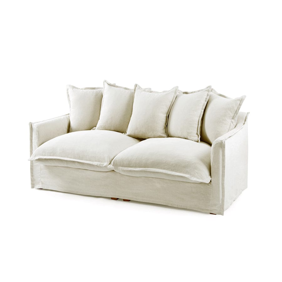 The Cloud 2 Seater Sofa with Stone Slipcover By Black Mango