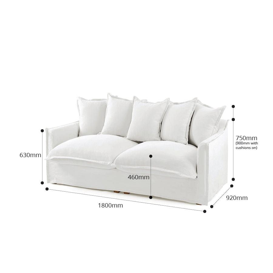 The Cloud 2 Seater Sofa with White Slipcover By Black Mango