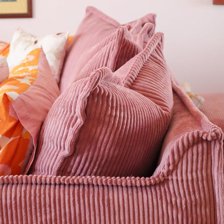 The Cloud 3 Seater Sofa with Blush Corduroy Slipcover By Black Mango Interiors