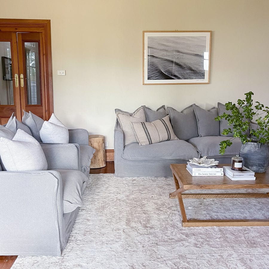 The Cloud 3 Seater Sofa with Cloudy Grey Slipcover By Black Mango