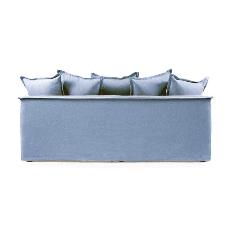 The Cloud 3 Seater Sofa with Denim Blue Slipcover By Black Mango