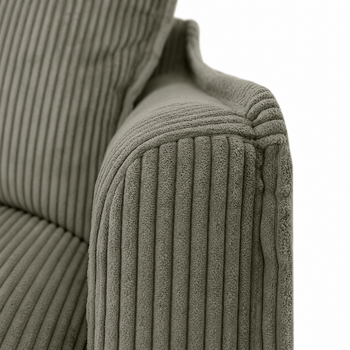 The Cloud 3 Seater Sofa with Eucalyptus Corduroy Slipcover By Black Mango Interiors