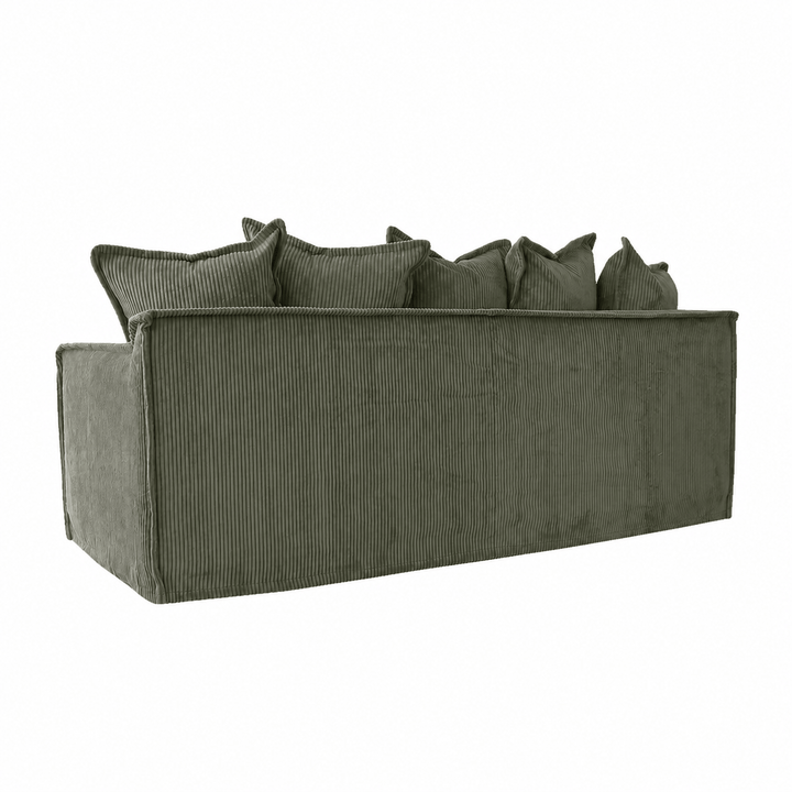 The Cloud 3 Seater Sofa with Eucalyptus Corduroy Slipcover By Black Mango Interiors