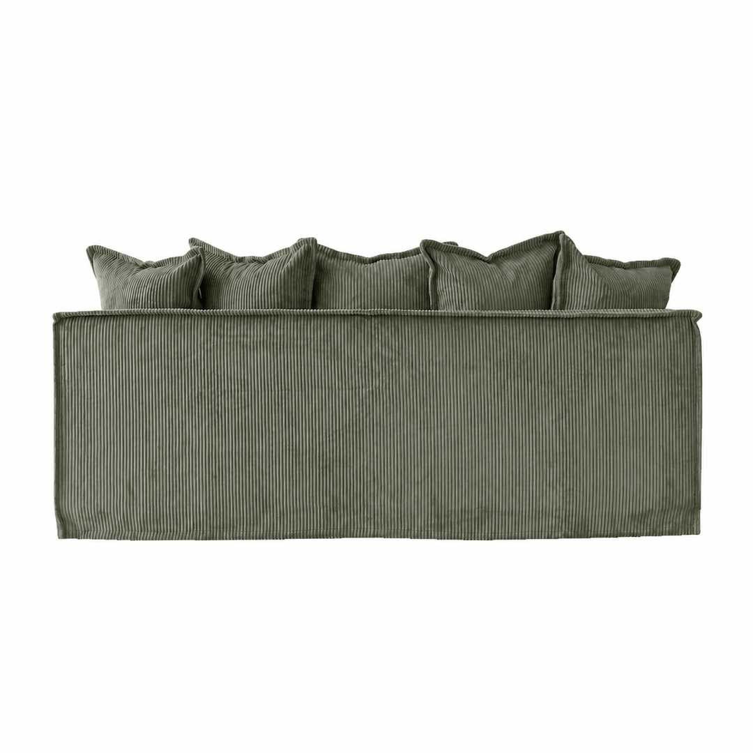 The Cloud 3 Seater Sofa with Eucalyptus Corduroy Slipcover By Black Mango Interiors