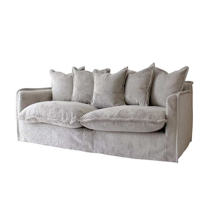 The Cloud 3 Seater Sofa with Mist Corduroy Slipcover By Black Mango