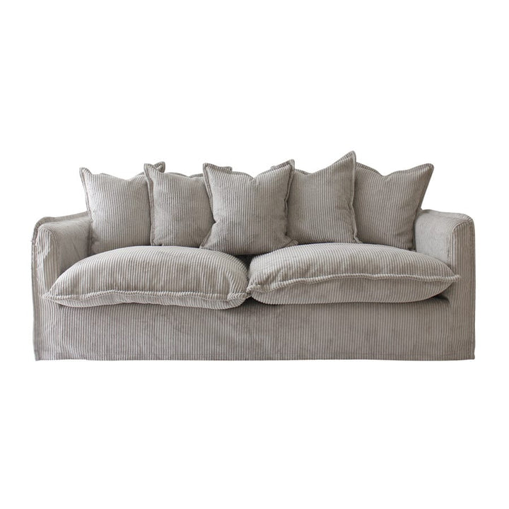 The Cloud 3 Seater Sofa with Mist Corduroy Slipcover By Black Mango
