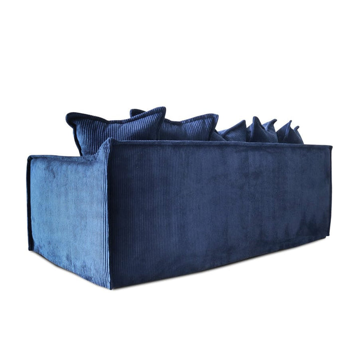 The Cloud 3 Seater Sofa with Navy Slipcover By Black Mango