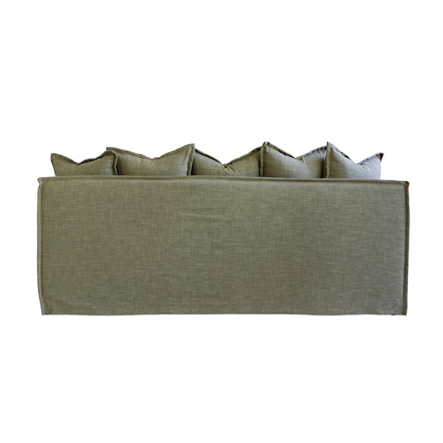 The Cloud 3 Seater Sofa with Olive Slipcover By Black Mango Interiors