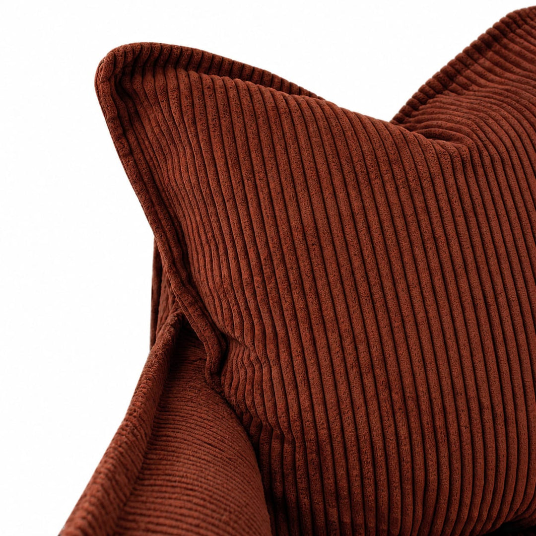 The Cloud 3 Seater Sofa with Rust Corduroy Slipcover By Black Mango Interiors
