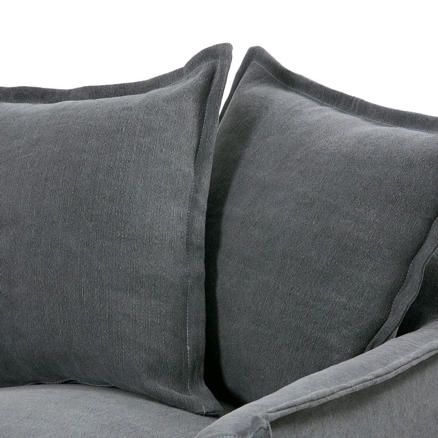 The Cloud 3 Seater Sofa with Slate Slipcover By Black Mango