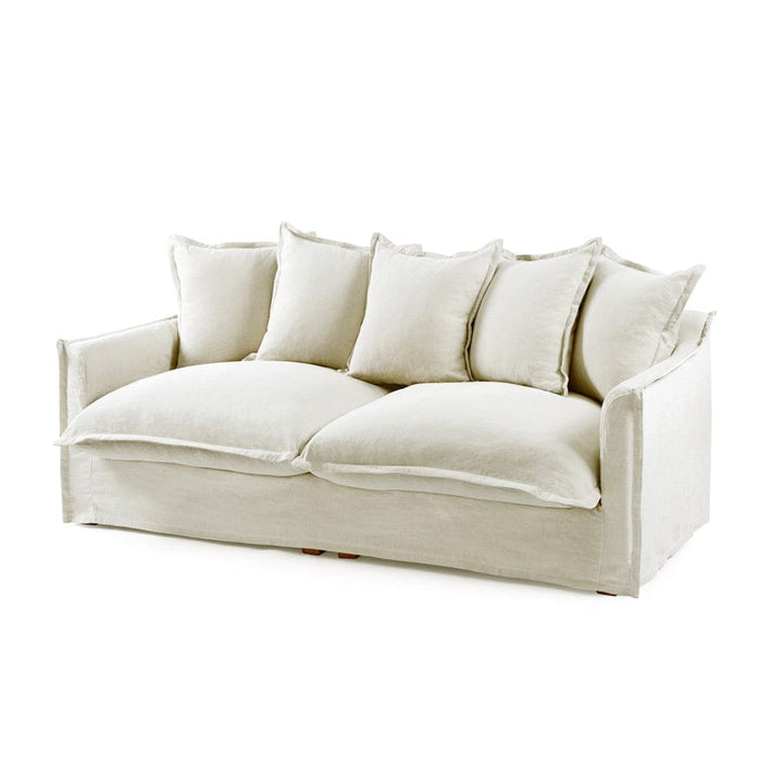 The Cloud 3 Seater Sofa with Stone Slipcover By Black Mango