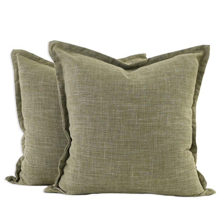 The Cloud Cushion Cover Olive | Set of 2 By Black Mango Interiors