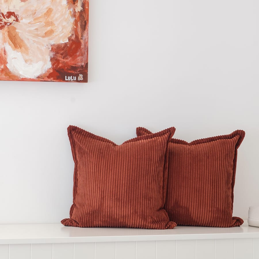 The Cloud Cushion Cover Rust | Set of 2 By Black Mango Interiors