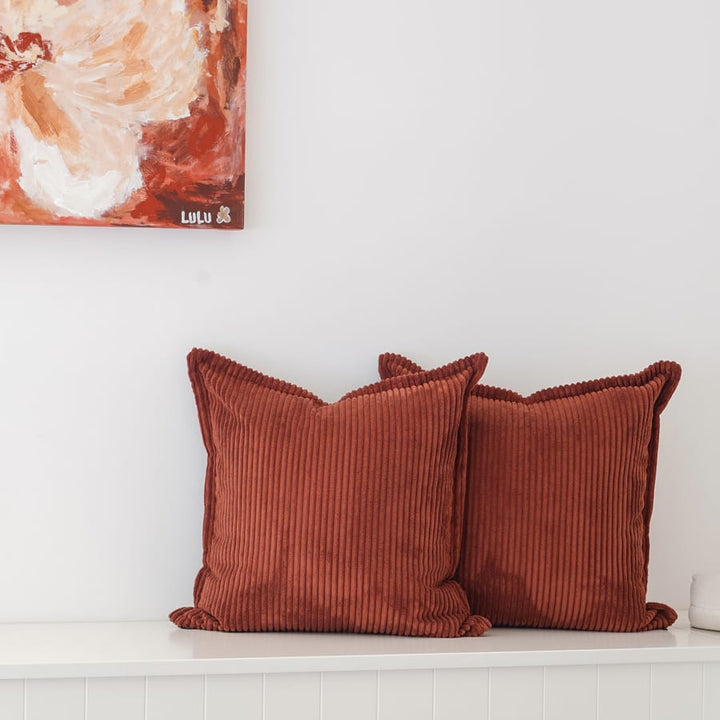 The Cloud Cushion Cover Rust | Set of 2 By Black Mango Interiors