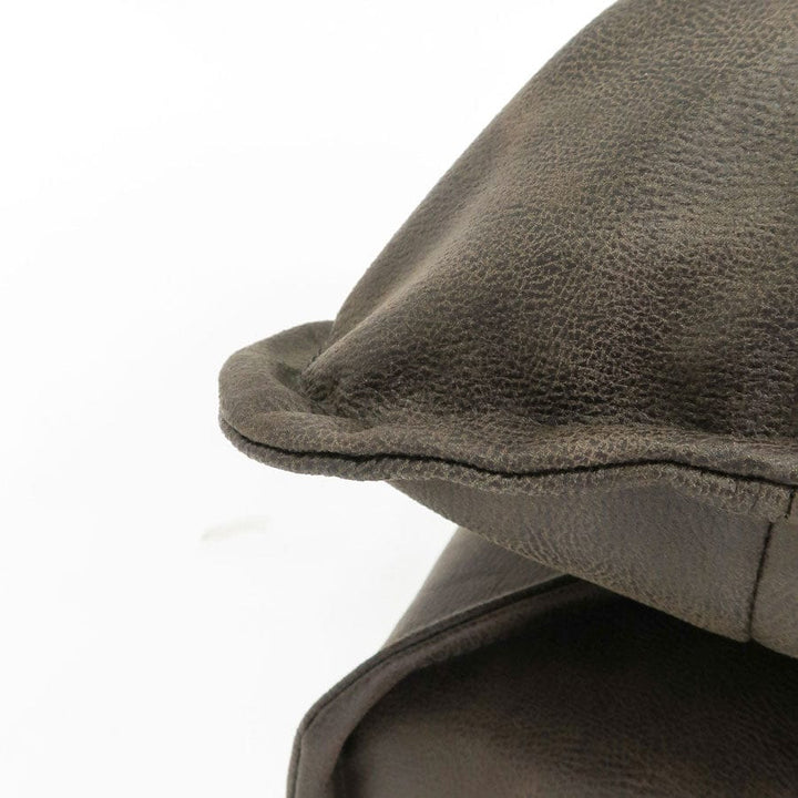 The Cloud Ottoman with Brunswick Leatherette Slipcover By Black Mango Interiors