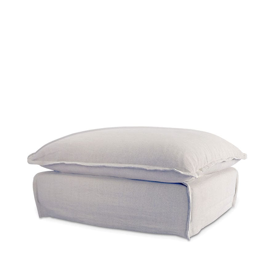 The Cloud Ottoman with Cloudy Grey Slipcover By Black Mango