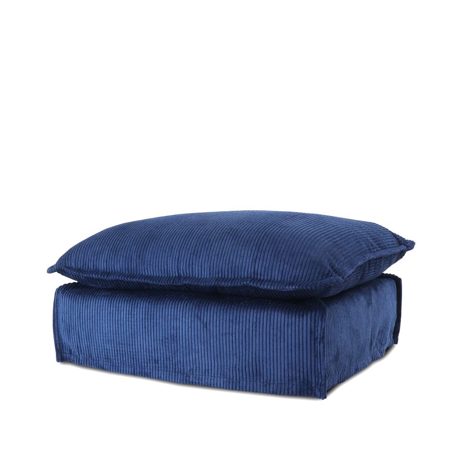 The Cloud Ottoman with Navy Slipcover By Black Mango
