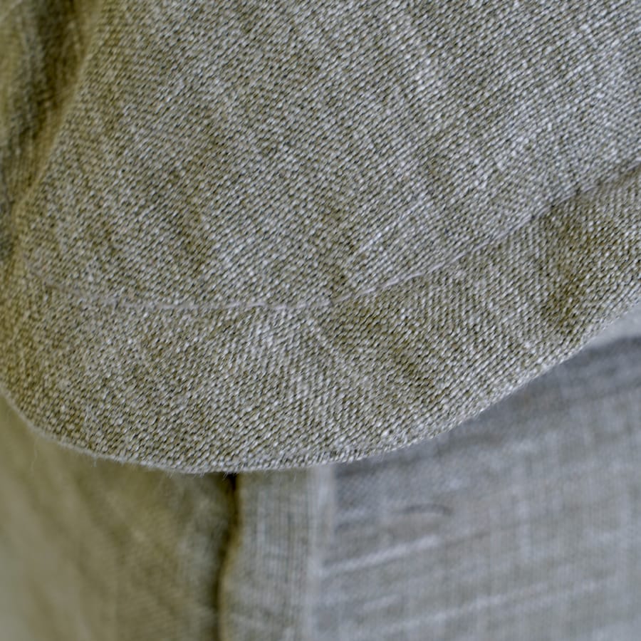 The Cloud Ottoman with Olive Slipcover By Black Mango Interiors