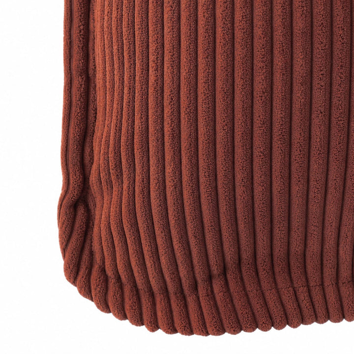 The Cloud Ottoman with Rust Corduroy Slipcover By Black Mango Interiors