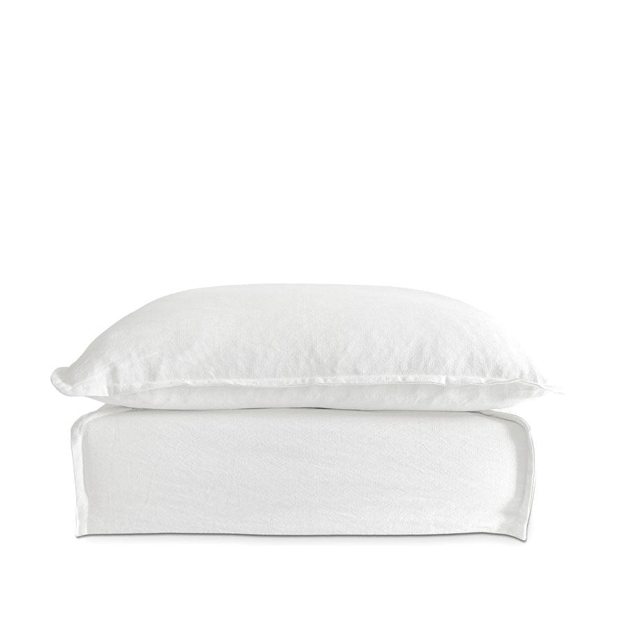 The Cloud Ottoman with White Slipcover By Black Mango