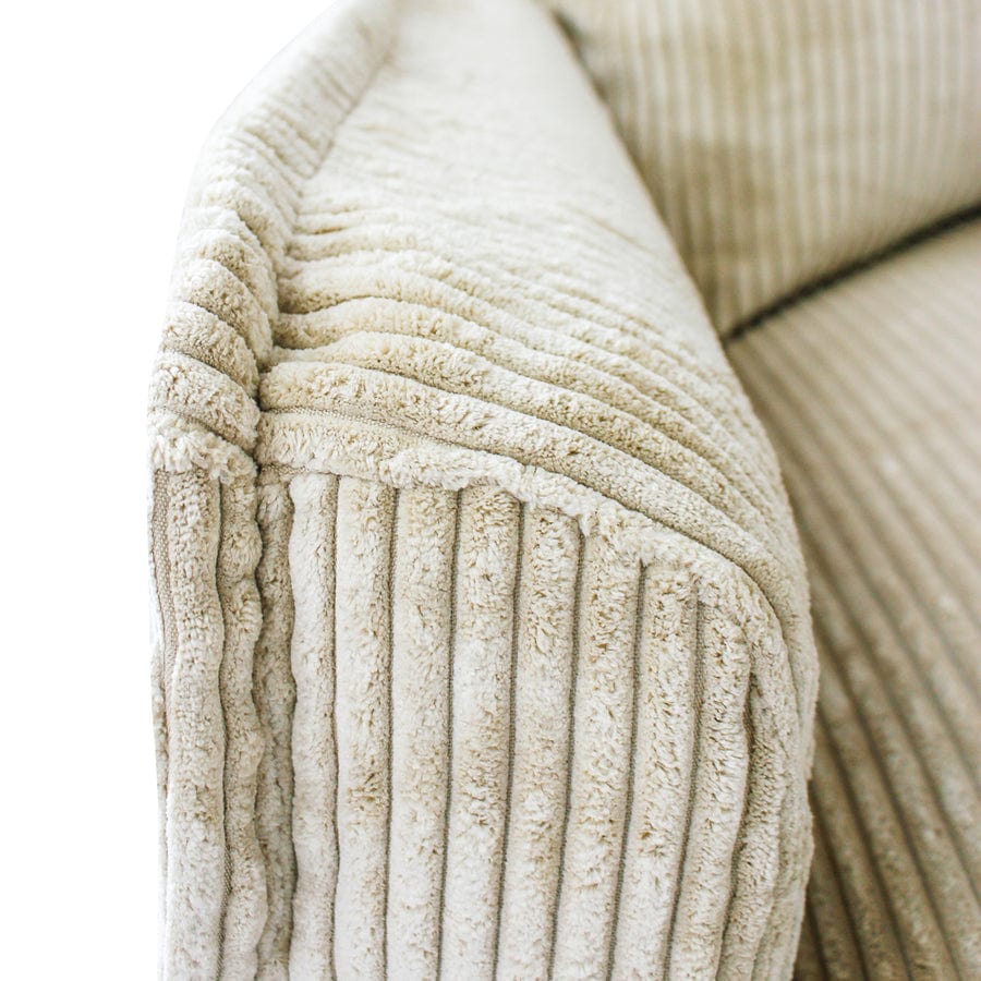 The Cloud Single Seater with Almond Corduroy Slipcover By Black Mango