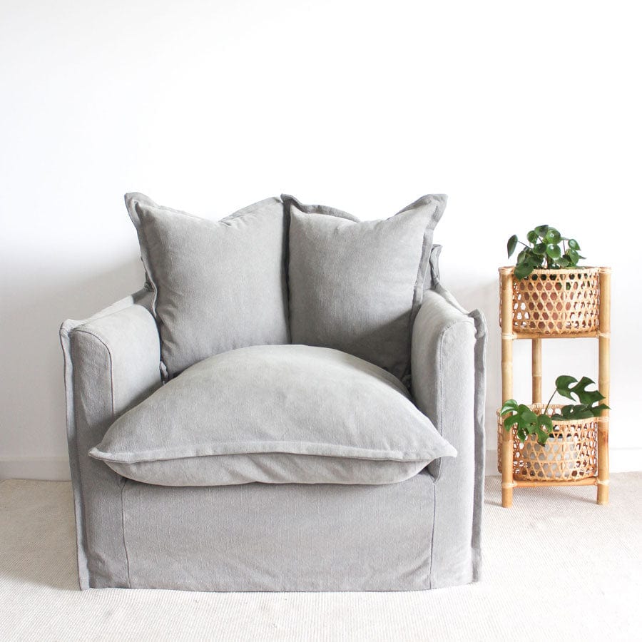 The Cloud Single Seater with Cloudy Grey Slipcover By Black Mango