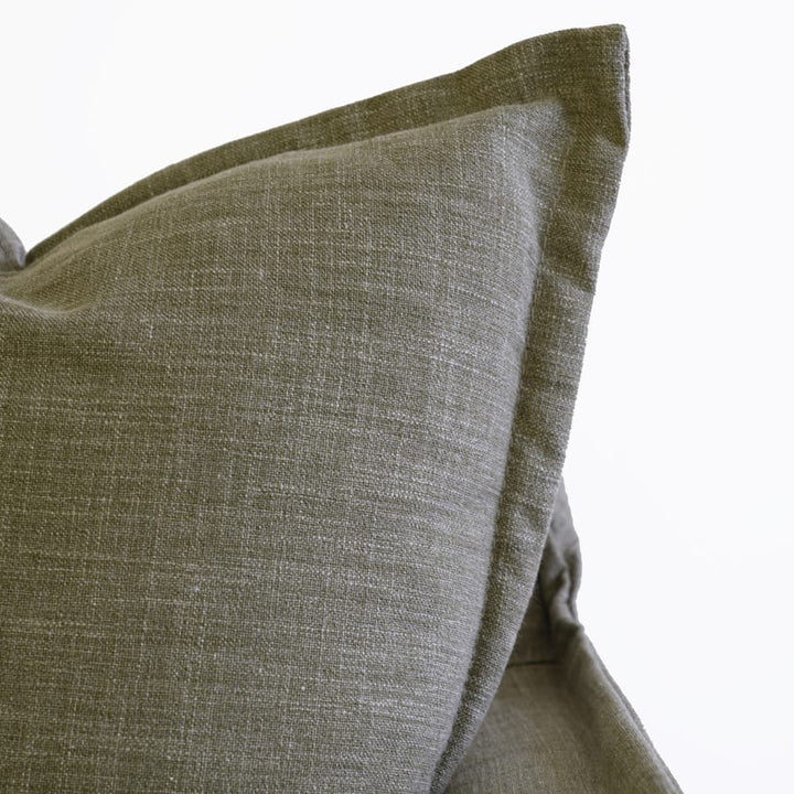 The Cloud Single Seater with Olive Slipcover By Black Mango Interiors