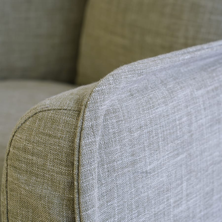 The Cloud Single Seater with Olive Slipcover By Black Mango Interiors