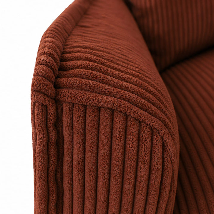 The Cloud Single Seater with Rust Corduroy Slipcover By Black Mango Interiors