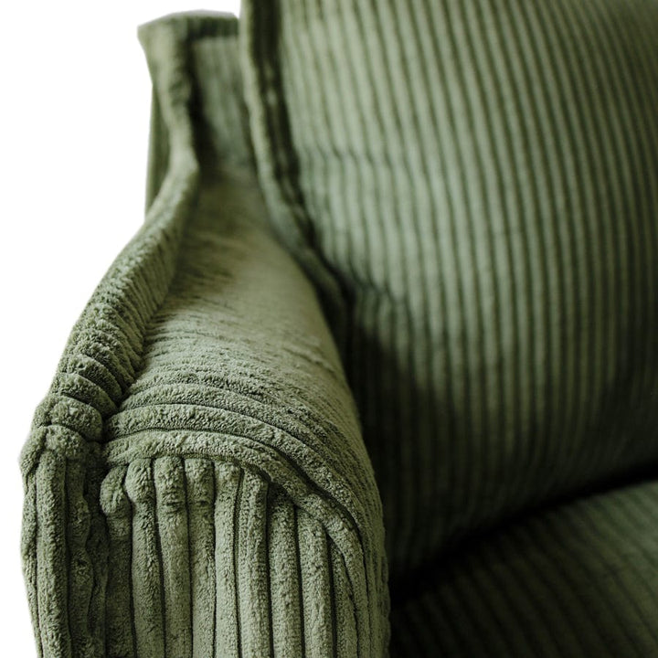 The Cloud Single Seater with Sage Corduroy Slipcover By Black Mango